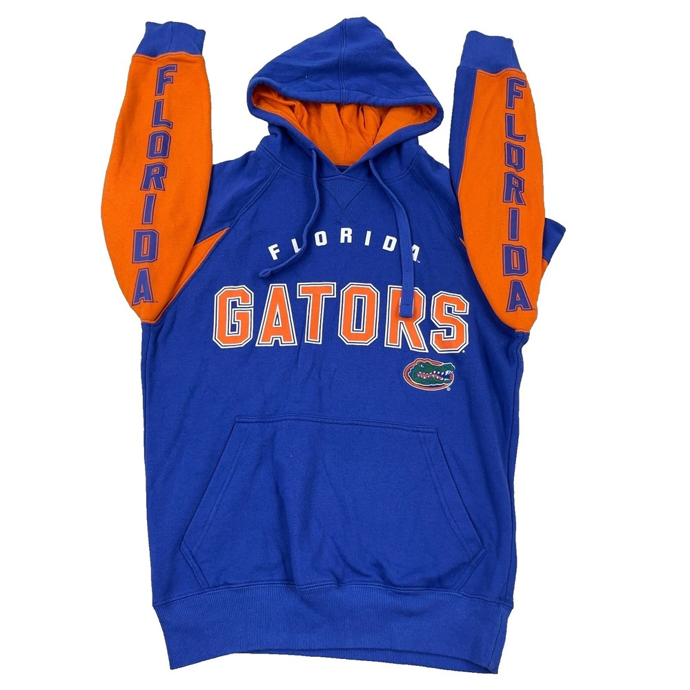 Florida Gators Hoodie Men Small Blue Sweatshirt Pullover Spellout Sleeve Adult